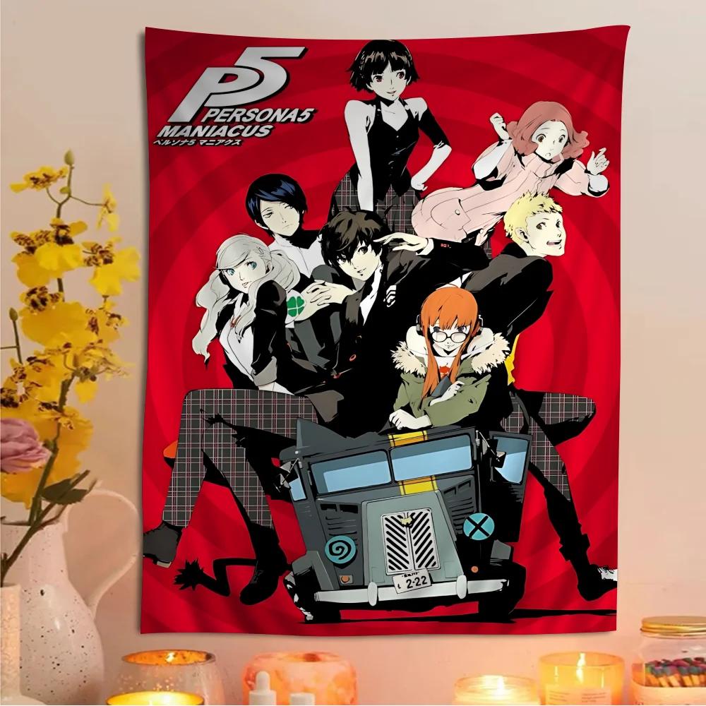 PPersona5 Anime Tapestry Popular Game Functions as Wall Carpets Stylish Wall Hanging Suitable for Dorm Home Decor