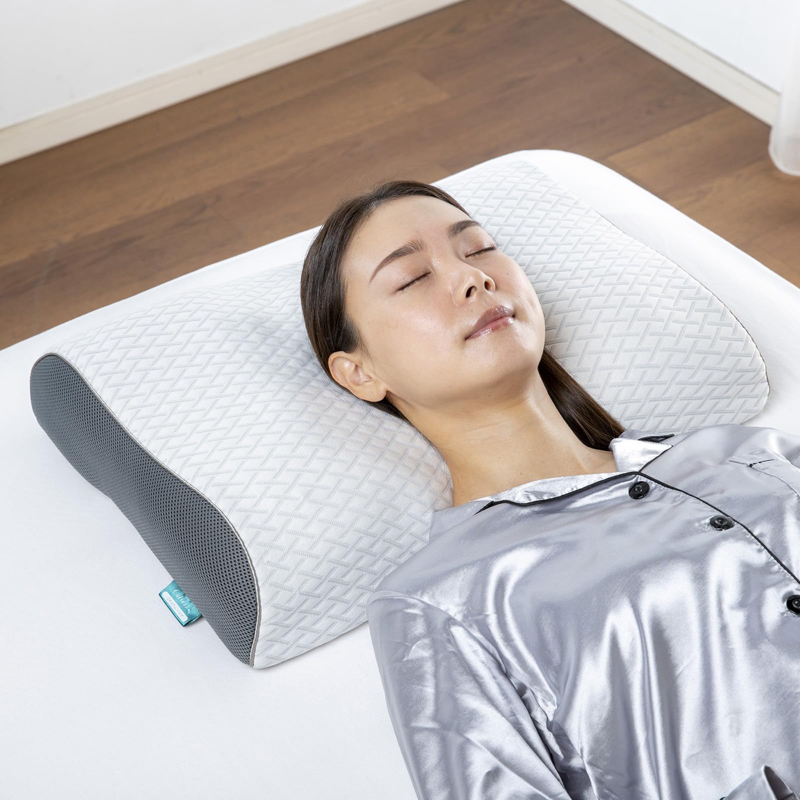 

France Bed Shoulder Fit Pillow Plus Medium Type, White, 57 x 37 cm, Adjustable Height and Comfort, Sterilizing, Washable, Made in Japan, Product