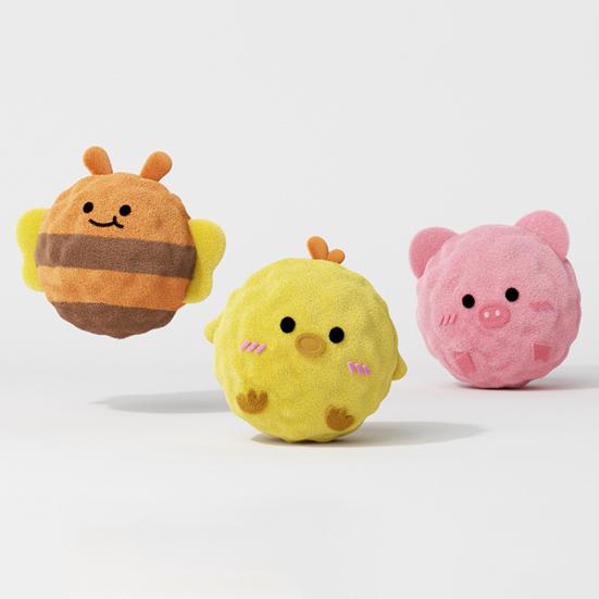 1/3 Stück Plüsch Hundespielzeug Helle Farbe Tierdesign Interaktiv Quietschend Kauspielzeug Hoher Rückprall Weicher Stoff Hundeball