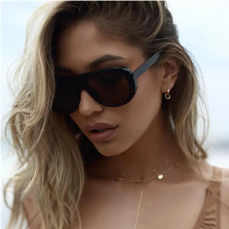 Vintage Markowe Projektanckie Okulary Pilotki z Płaskim Topem Kobiety Dla Mężczyzn Moda Popularne Luksusowe Okulary Przeciwsłoneczne Punkowe Outdoorowe Okulary do Jazdy