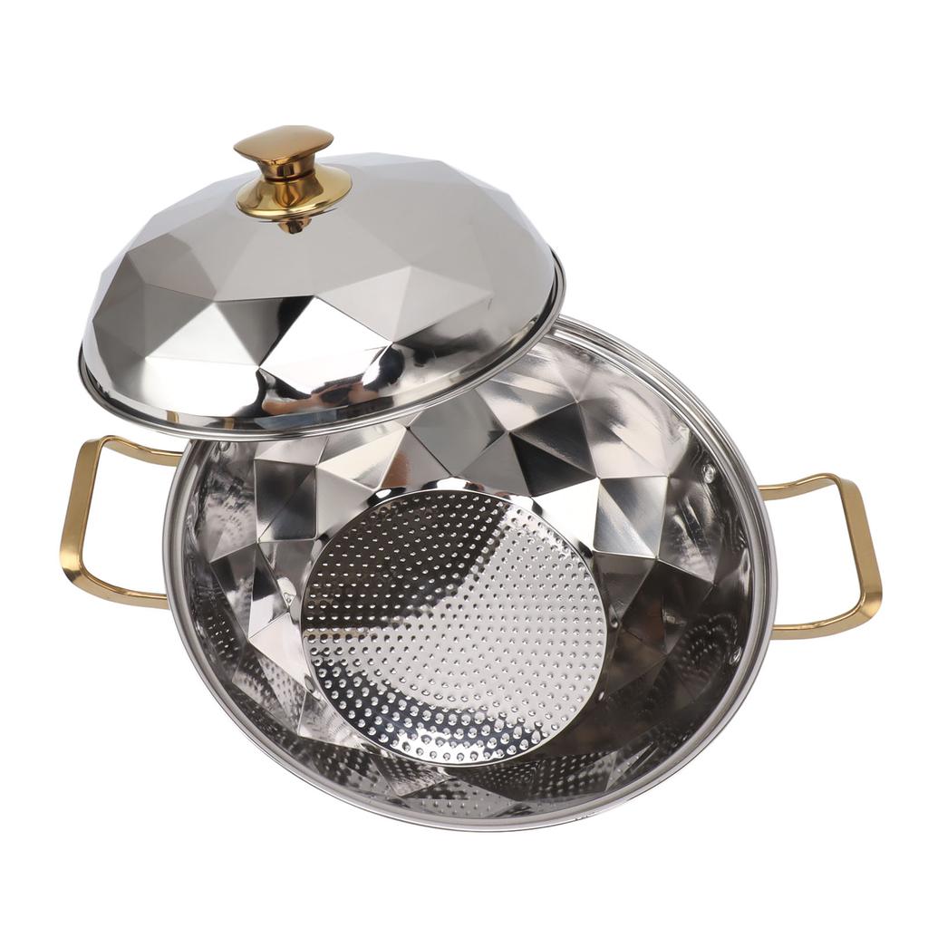 Multipurpose Stainless Steel Steam Pot with Steaming Plate Double Layer for Induction Cooker