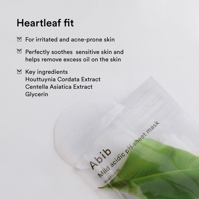 Milde saure pH-Tuchmaske Heartleaf fit 30 ml x 10 Stk.
