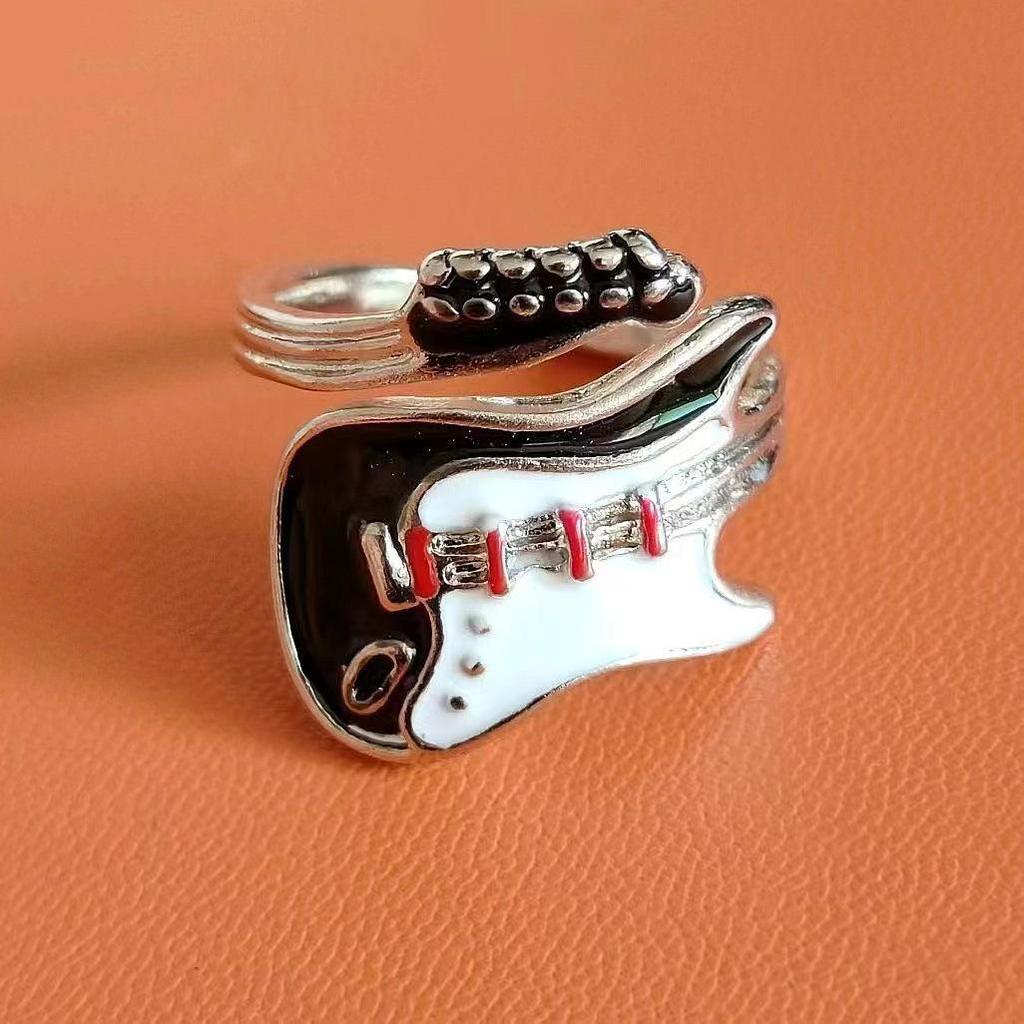 Artistic Adjustable Drip Oil Guitar Ring for Men & Women