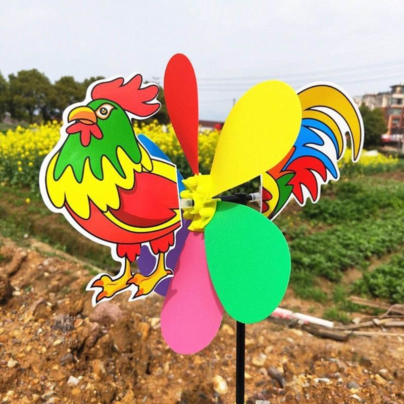 Garden Pinwheels Whirligigs Wind Spinners Windmill Toy for Kid Yard Lawn Decorations 3D Animal Decorative Garden Stakes