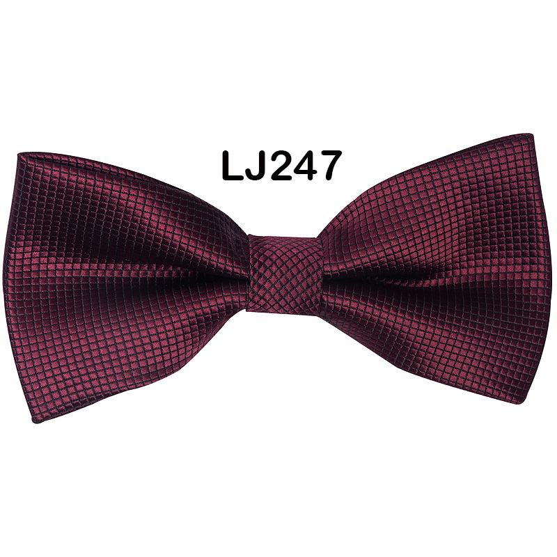 New Men'S Bow Business Wedding Party Bow Tie Solid Color Stripe Men'S Wedding