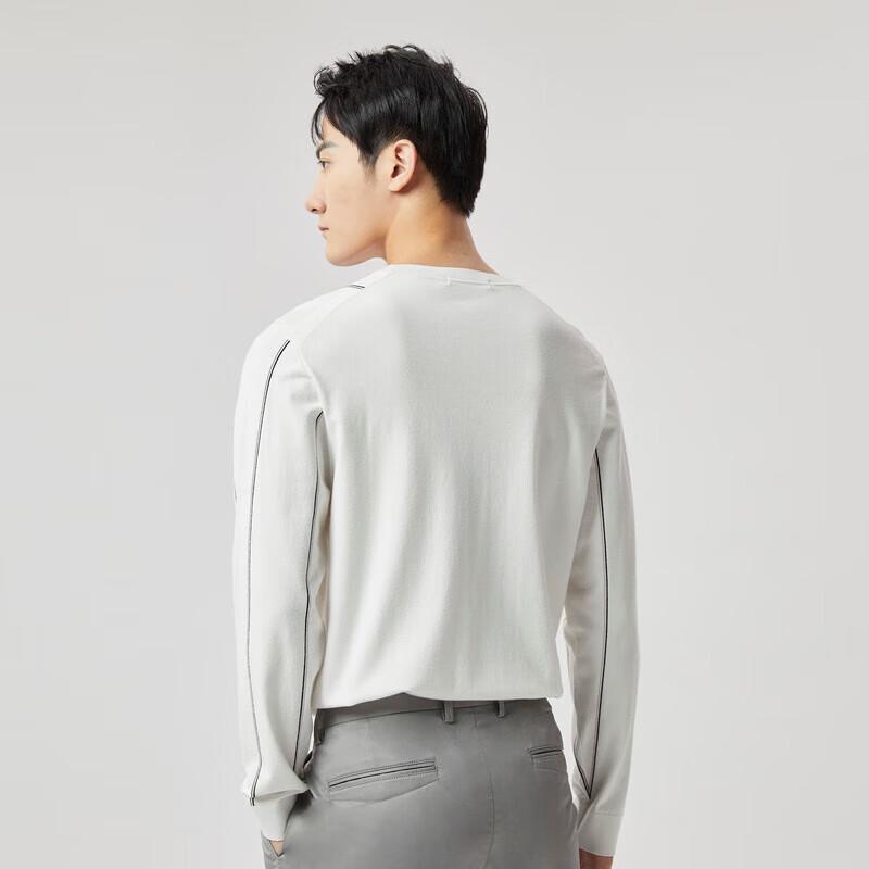 K-Boxing Men's BYYT1926 Striped Round Neck Pullover Sweater