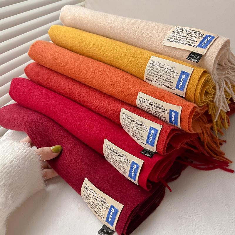 Big celebrity imitation cashmere scarf winter women's versatile shawl natal red scarf gift