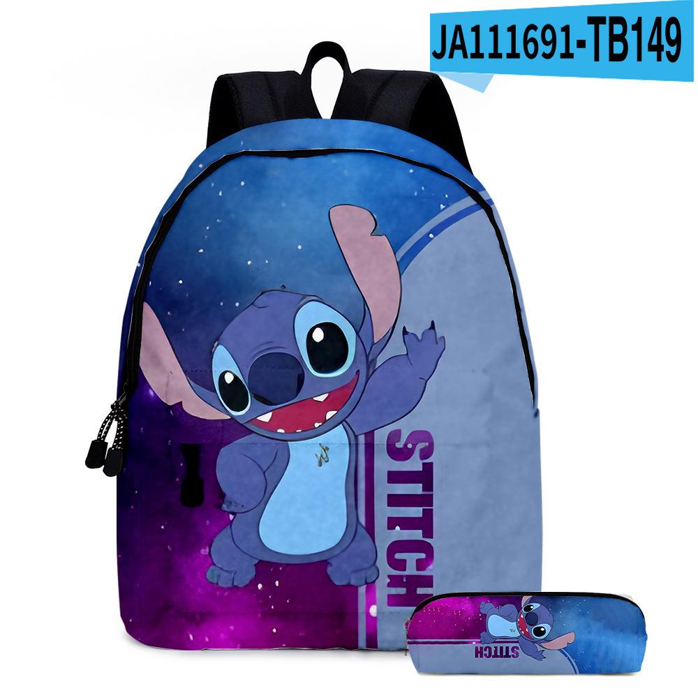 Stitc Cartoon Full Print Backpack Student Bag Pencil Case Two-Piece Set Children'S Backpack