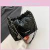 Fashionable Chain Element Soft Leather Bucket Bag For Women 2023 Summer Korean Version Trend