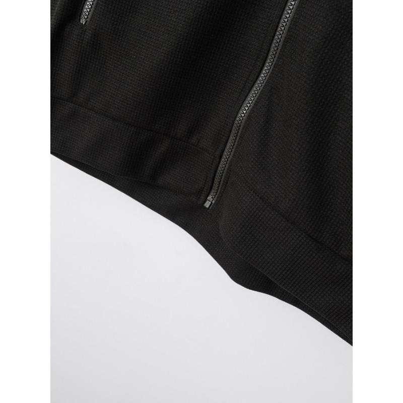 Men S Casual Long Sleeve Jacket With Zipper Pockets Turn Down Collar Solid Color