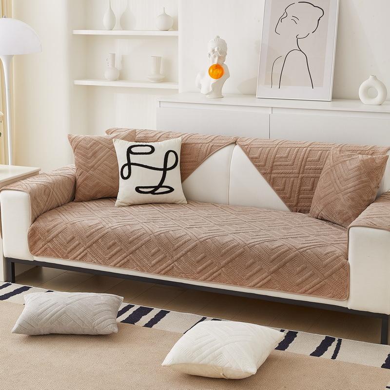 Foreign Trade Sofa Cushion Universal Non-Slip Plush Cushion New  Light Luxury Seat Cushion Leather Sofa Cover Cloth Towel