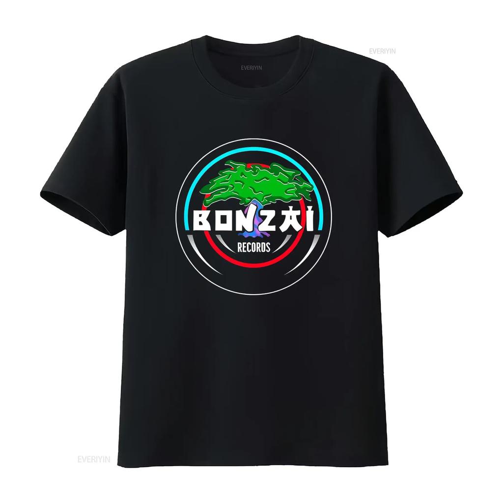 Bonzai Records T Shirt Techno Trance Hardcore All Sizes S M L XL 2XL Black Grey Vintage Washed Stretched Fashion Versatile
