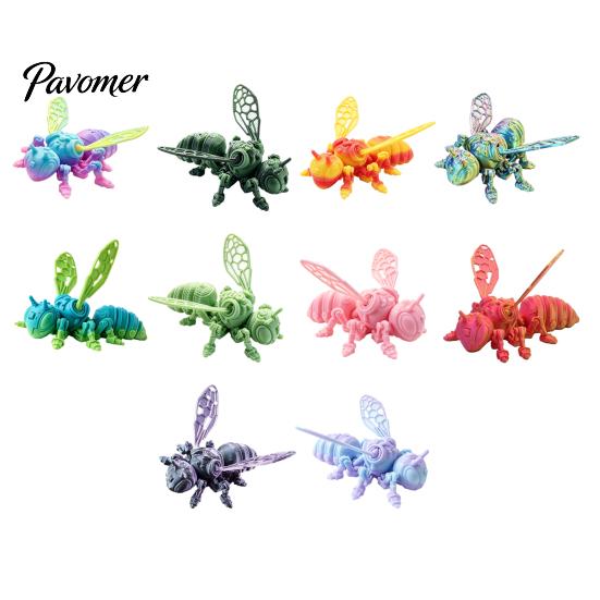 Lifelike Insect Model 3D Printed Bee Refrigerator Magnet, Realistic Flexible Joint Figurine, Articulated Jointed Toy Magnetic Decor for Kitchen Fridge