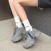 Leather 7cm Platform Dad Shoes Women's Shoes 2025 Autumn New Heightening Explosion Breathable Mesh Casual Sports Shoes