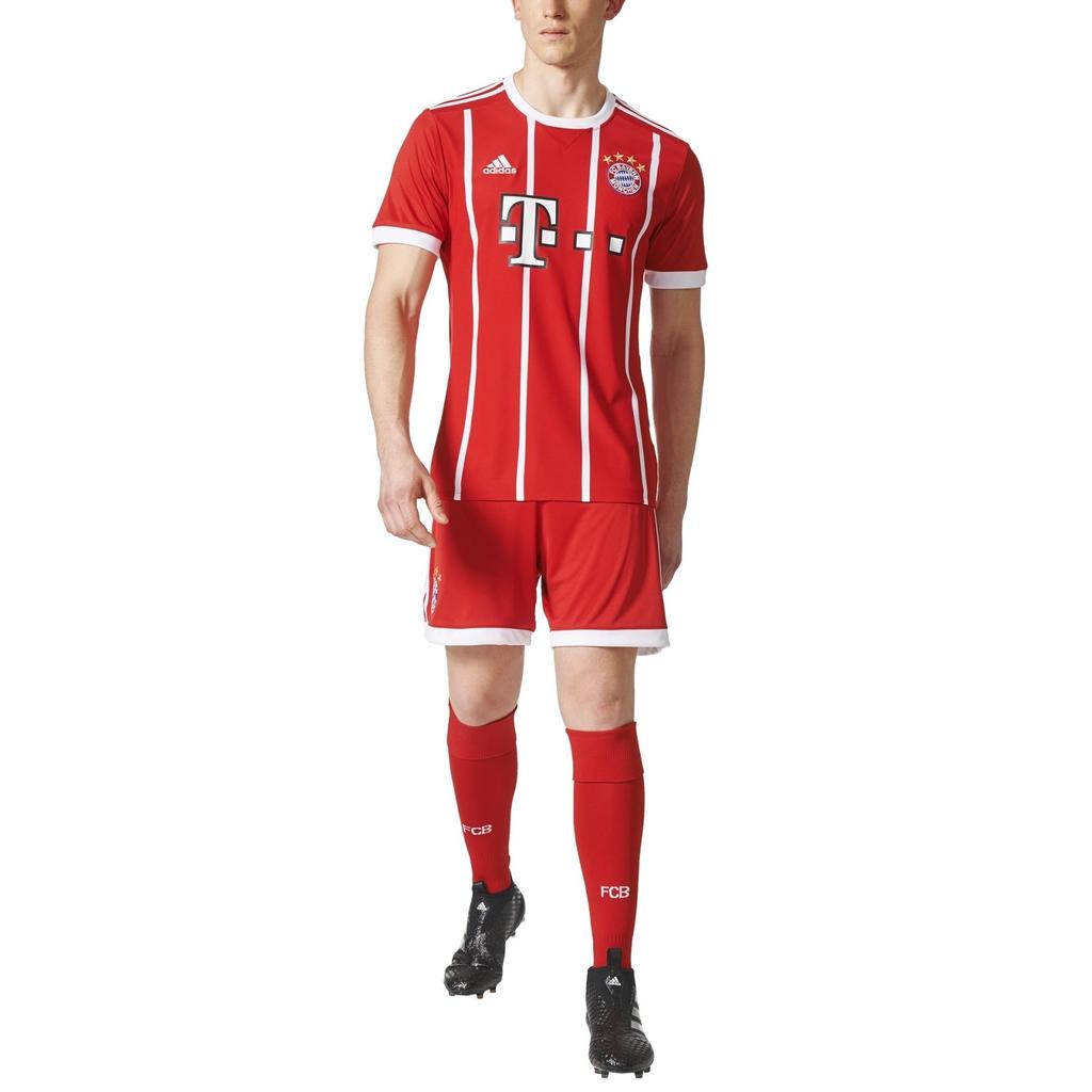 New Adidas Soccer Jersey Bayern Munich Black 17 18 Home Fan Version Men's Red AZ7961