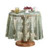 Green Lace Ruffle Edge Tablecloth, Non-Slip And Dust-Proof Table Mat, Premium Dining Table Mat, Tv Cabinet, Coffee Table Polyester