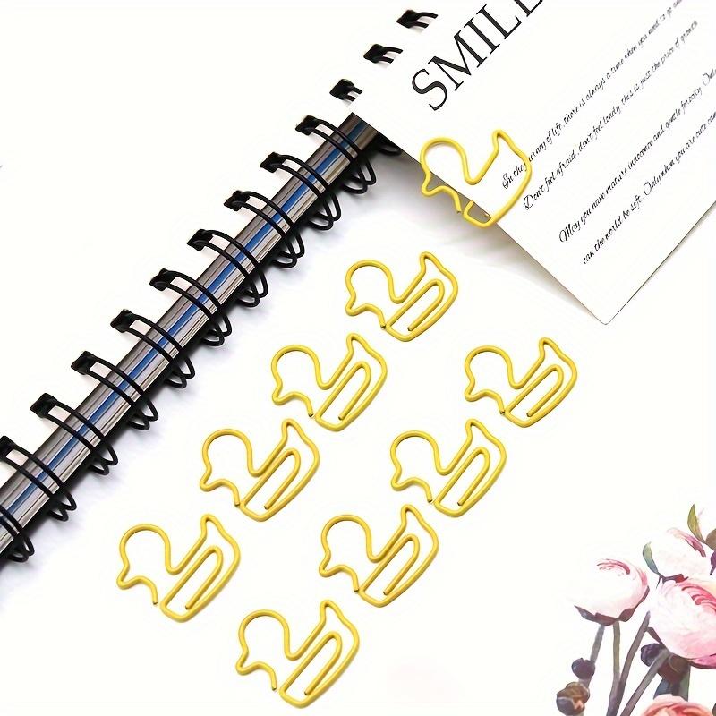 20/30pcs Yellow Duck Shaped Paper Clips Cute Animal Metal Clips Office School Stationery Journaling and Document Organization