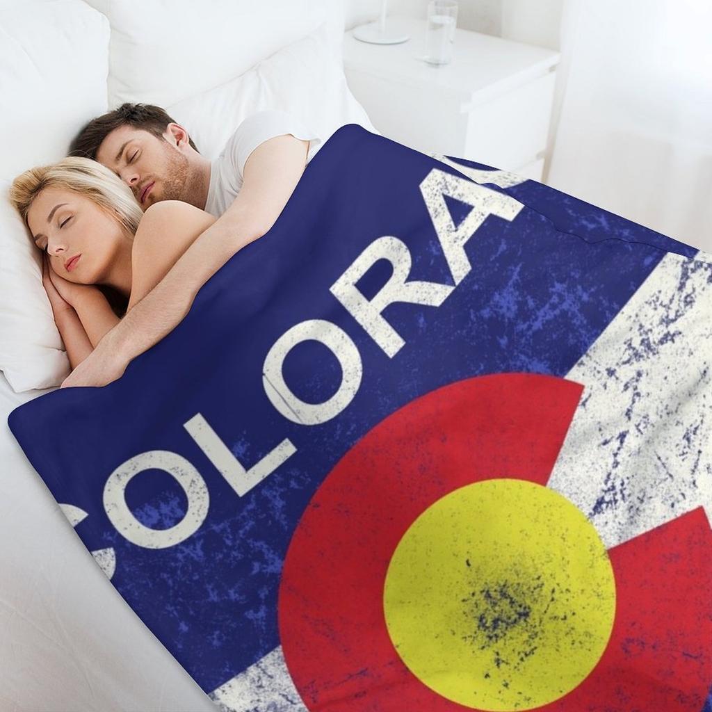 colorado flag vintage Throw Blanket for babies blankets ands Soft Beds Thin Blankets