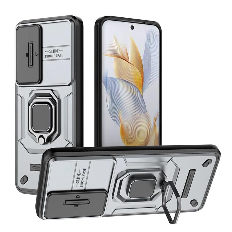 Custodia Honar Honer 90 5G Scorrevole Protezione Lente Fotocamera Anello Supporto Custodia per Telefono Per Honor 90 5G Honor90 REA-NX9 6.7" Cover Posteriore Armor
