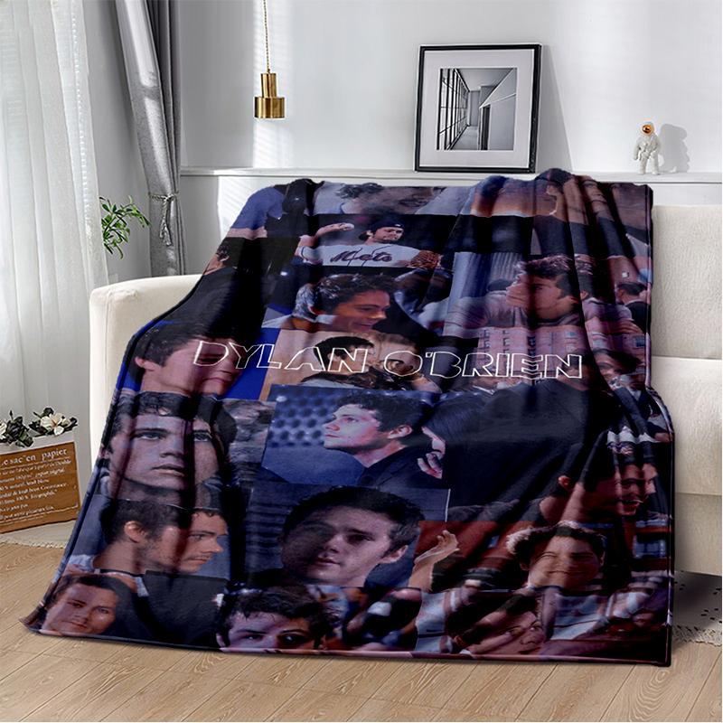 3D Dylan O’Brien DOB Actor Soft Plush Blanket,Flannel Blanket Throw Blanket for Living Room Bedroom Bed Sofa Picnic Cover Gift