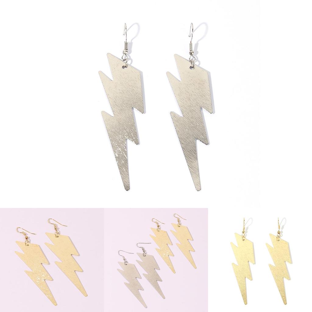 Womens Metal Earrings With Geometric Design And Gold Tone For Parties