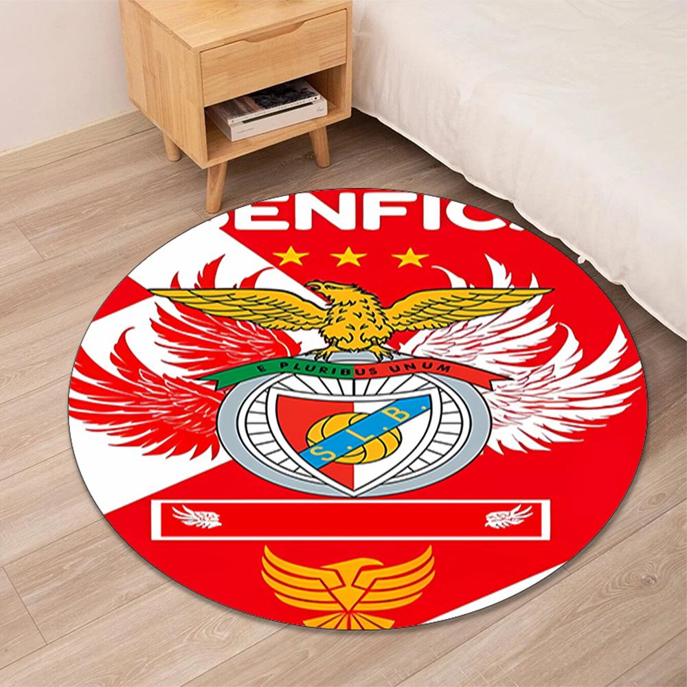 S.L. Benfica Printed Round Rug Carpet Chair Rug Area Rug Entryway Doormats,for Office Chair Living Room Bedroom Kitchen Room.