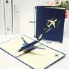 3D Pop Up Airplane Greeting Card, Creative Laser Cut Plane Postcard for Birthday, Retirement & Pilots