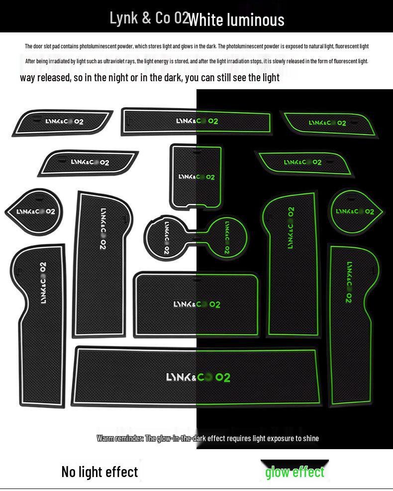 Lynk & Co 02 Hatchback Door Slot Mats & Cup Holder Interior Decor