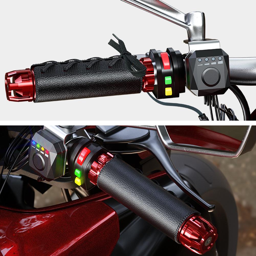 12V Impermeabile Controllo Intelligente della Temperatura Cuscini Riscaldati Elettrici per Moto Kit Manopole Riscaldate Riscaldatore per Manubrio Copertura Scaldamani