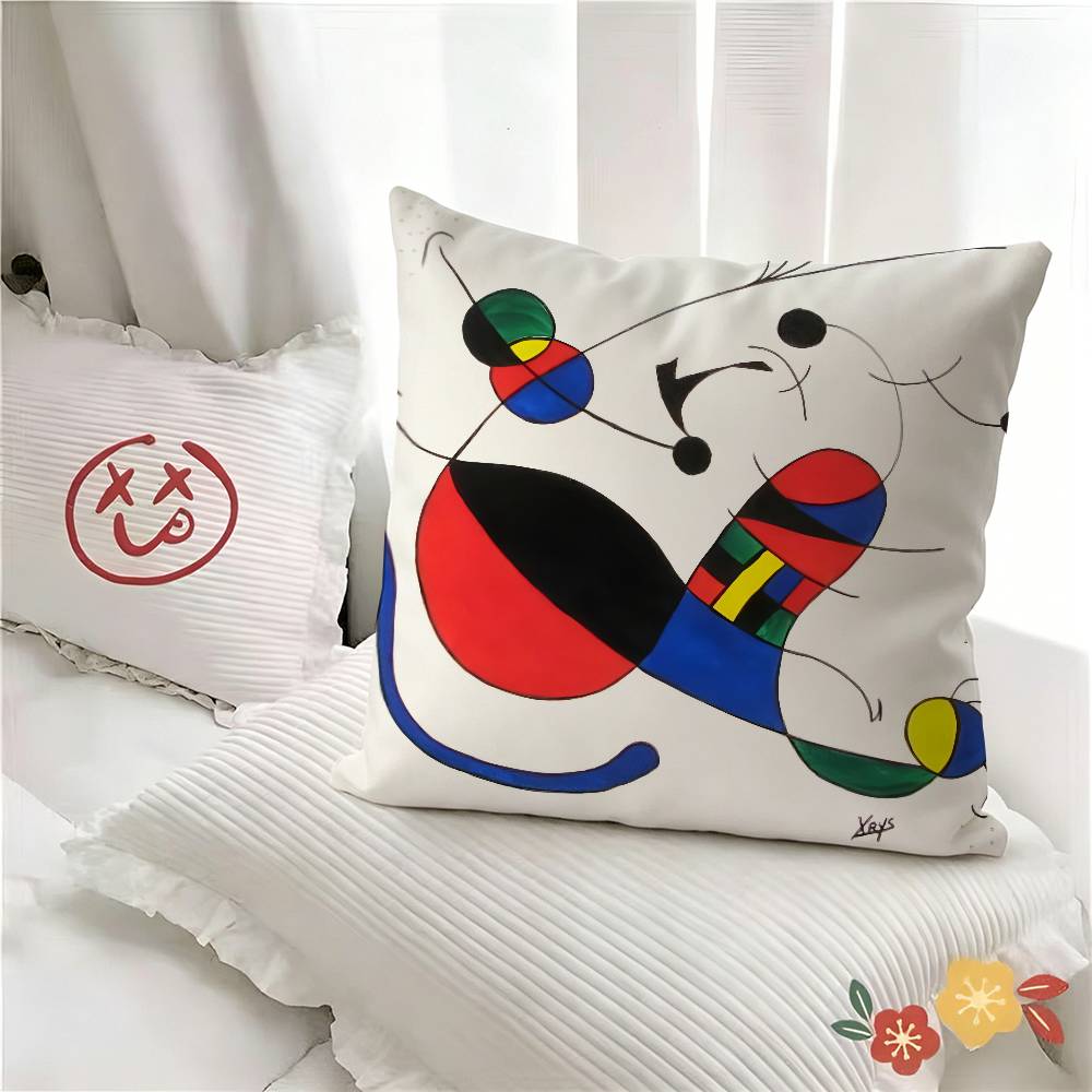 pc Popular Jjoan Miro Pillow Case Fashion Square Pillowcase Bedroom Sofa Room Ins Decoration Leisure