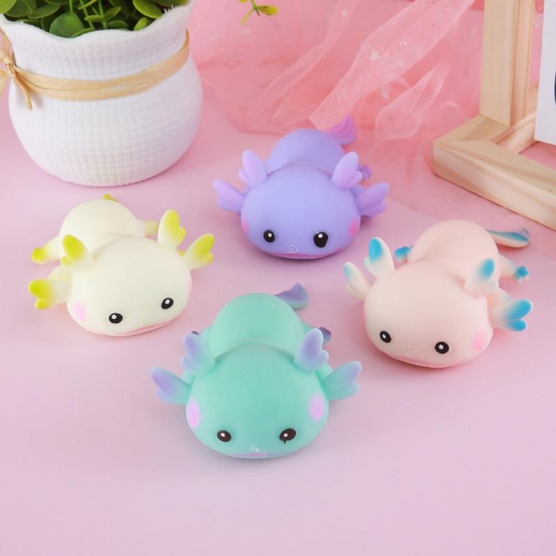 Slow Rising Stretchy Axolotl Sensory Squeeze Ball Antistress Pinch Toy For Children Adult Hand Relax and Mood Soothing