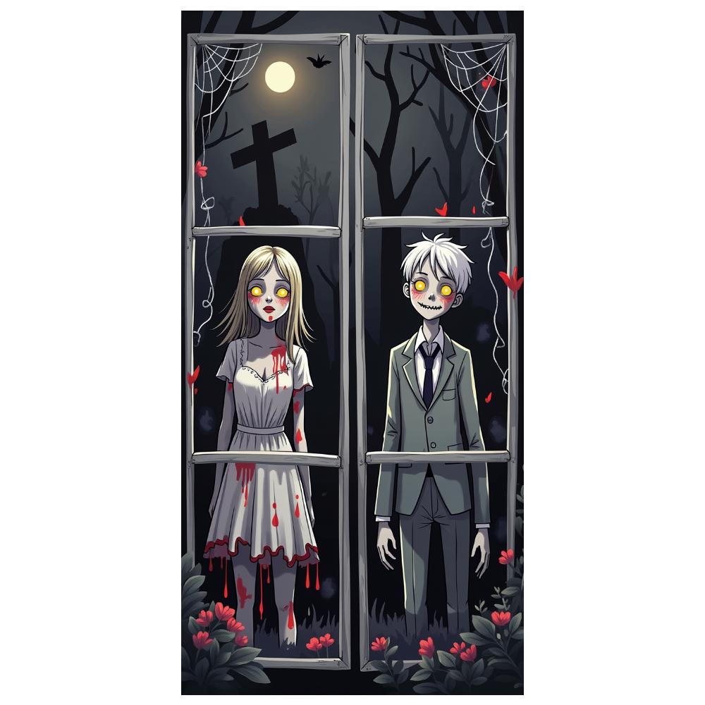Bloody Scene Dark Forest Scary Backdrop Gothic Theme Halloween Prop For Halloween Party Spooky Event Ghost Story Setup