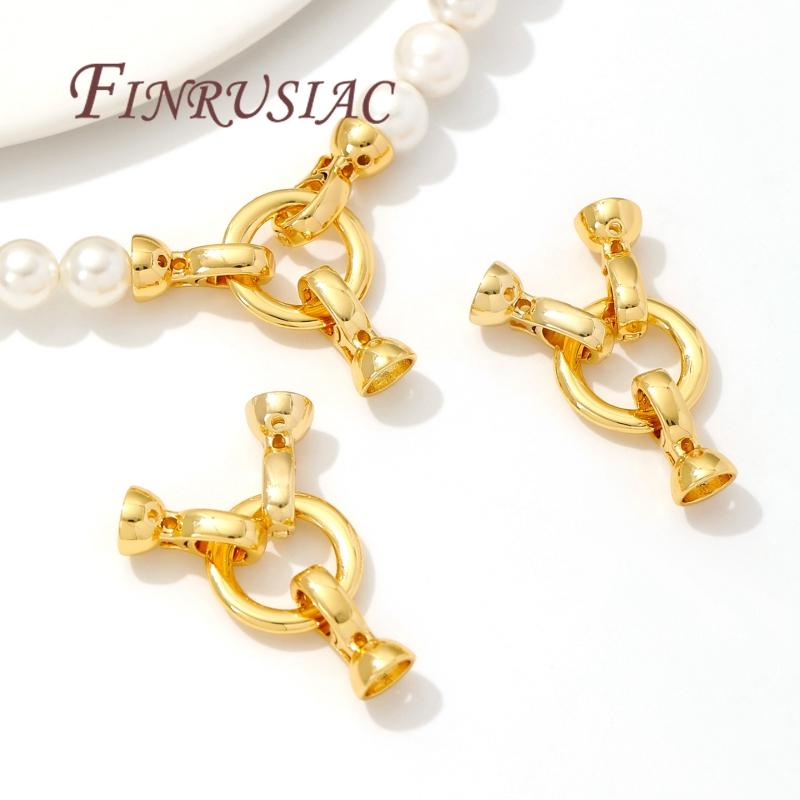 18K Gold Plated Fasteners For Clasps Connectors For Jewelry DIY Bracelets Making Accessories Necklace Clasp Findings