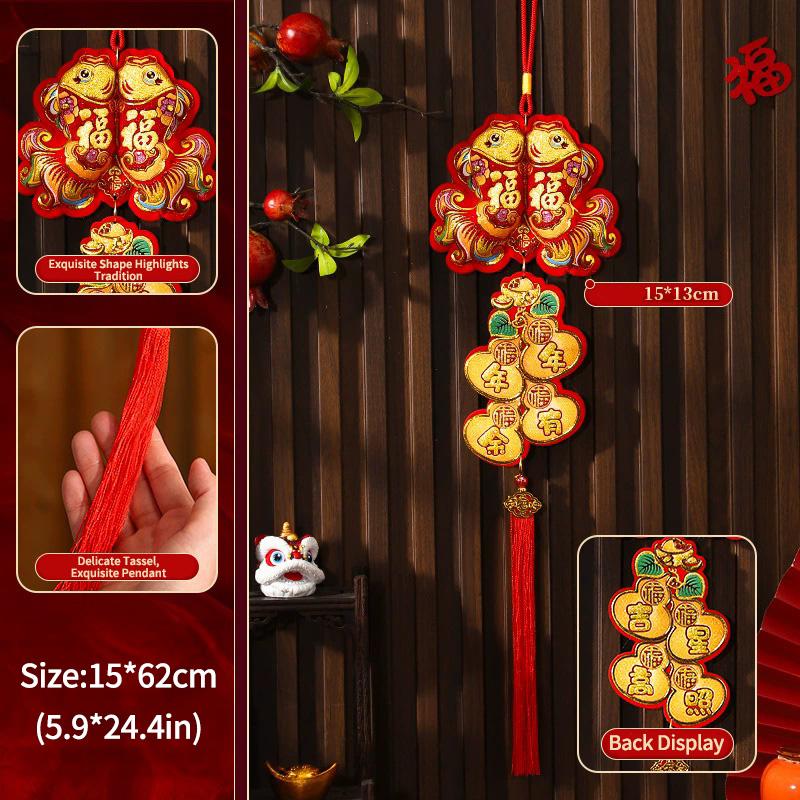 Chinese Spring Festival Lucky Decor The Year Of Hores Door Hanging Pendants Chinese New Year Home Party Supplies