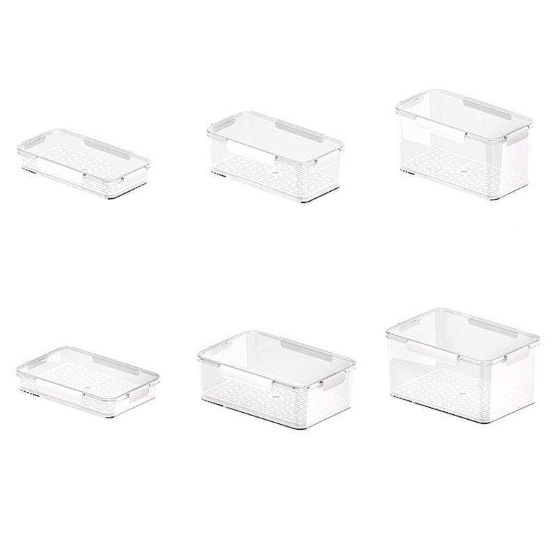 Refrigerator Drain Fresh Box with Lid Multipurpose Organize Box Supplies for Restaurant Dining Room Kitchen Storage