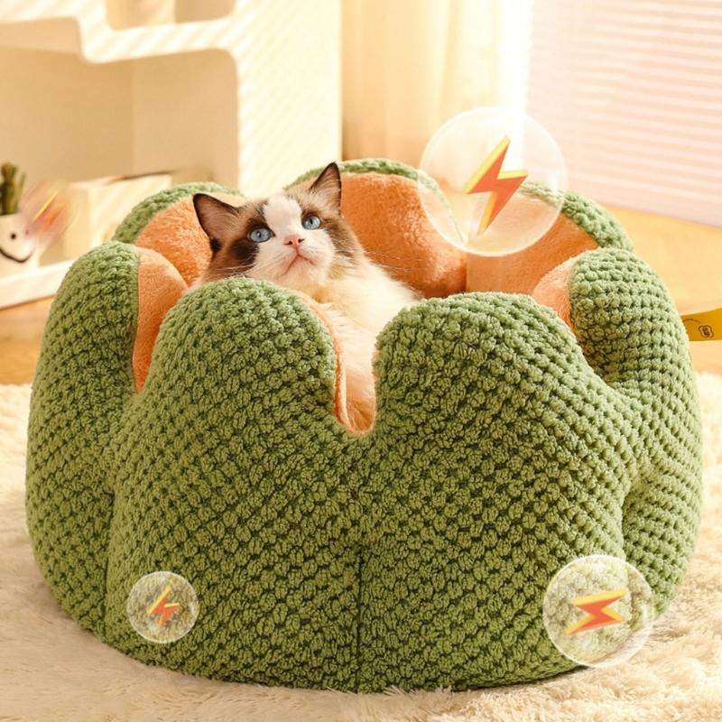 Dog Puppy Flower Bed Round Base Detachable Cushion Sofa for Small to Medium Pet Creative Pet Bed Cute Nest