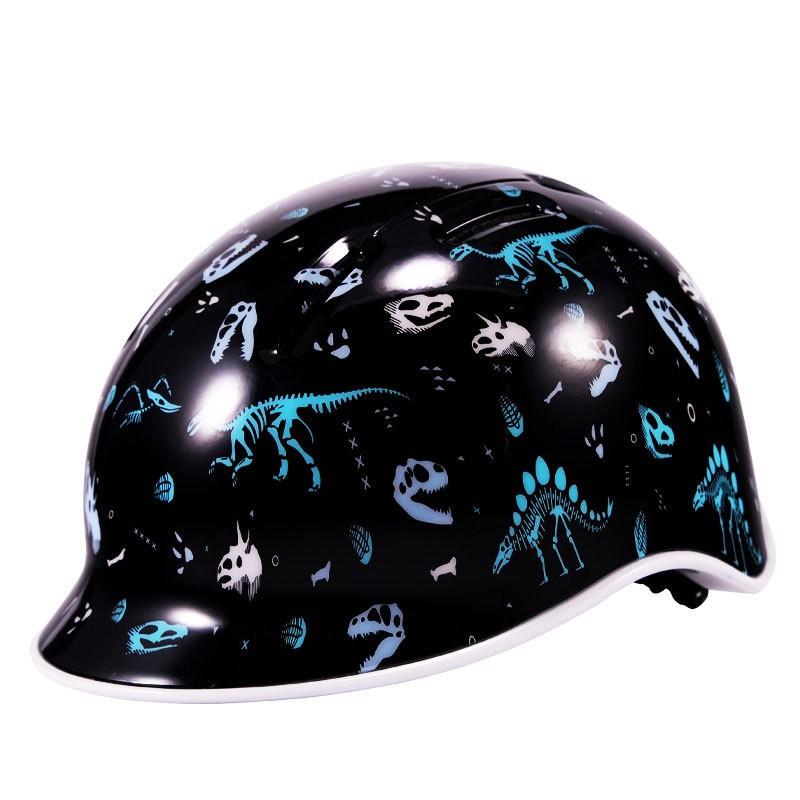 Kids Cycling Protective Gear Safety Helmet With Custom Dinosaur Cartoon Design Balance Bike Scooter Outdoor Use S - Head Circumference 46-52 cm