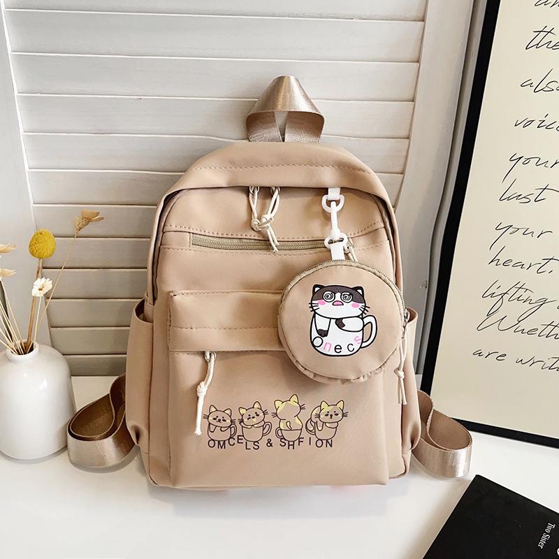 Schoolbag Cute cartoon two-piece set Large capacity backpack School bag Kindergarten backpack Printed cartoon casual canvas backpack