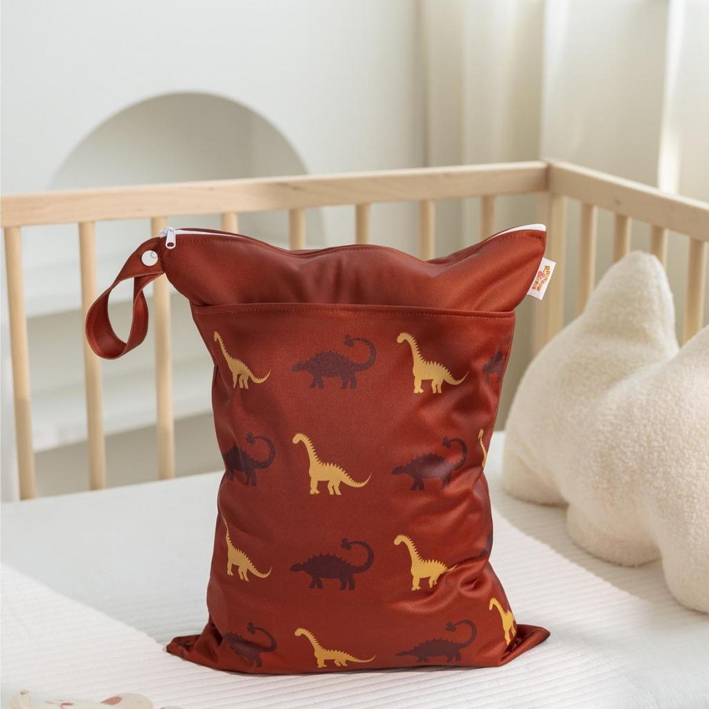 Nordic Dinosaur Baby Room Storage Bag - Waterproof Double Layer Wet/Dry Hanging Bag