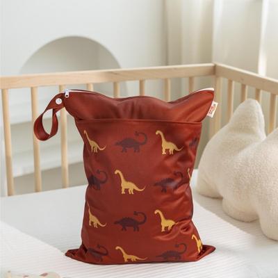 Saco de Armazenamento Nórdico para Quarto de Bebê com Dinossauros - Saco Pendurável Impermeável de Camada Dupla Molhado/Seco
