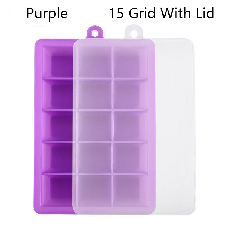 24 Grids Ice Tray Mold Food Grade Silicone Ice Tray with Lid Ice Cube Mold Drinks Whiskey Cocktails Tools Ice Mold Trays Lids