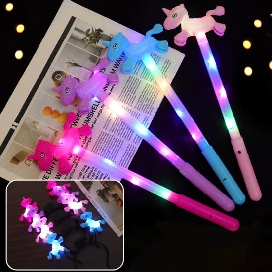 LED Stick Soft Glowing Horse Headband Glow Flashing Light Stick for