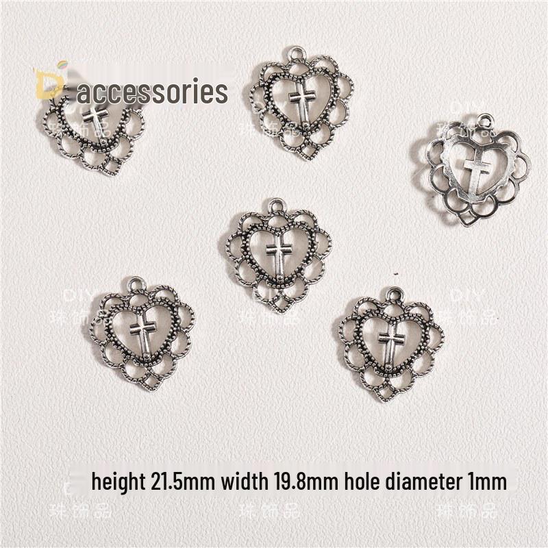 Love Heart Pendant Charm Alloy Jewelry for DIY Bracelets & Necklaces
