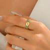 Anillo de Acero Dorado para Mujer con Turquesa Estilo Bohemio Delicado Formas Geométricas Mixtas Anillo Abierto 1 Pieza Joyería para Fiesta de Mujer