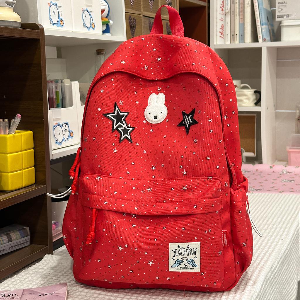 Schoolbag Korean Ins Wind Star Backpack Large Capacity Junior High School Girls High School Elementary School Bag Leisure Travel Backpack