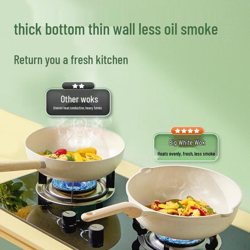 Chui Da Huang Big White 4-Piece Non-stick Cookware Set