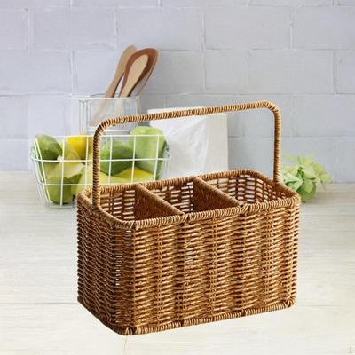 Imitation Rattan Aufbewahrungskorb Box Wäscheorganizer Tragetaschen 3 Fächer