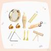 5 Pieces Musical Instruments Set Educational Toy Wooden Percussion Creative Natural Wood