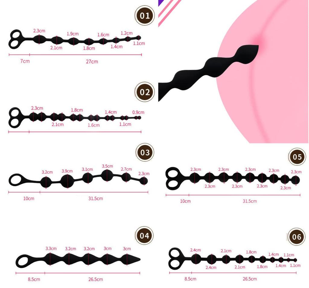 Anal Anal Prostate Anal Anal Training with Anal SM Unisex Plug, Beads, Silicone, Massager, Expansion, Development, Device, Handle, Plug, Ring,