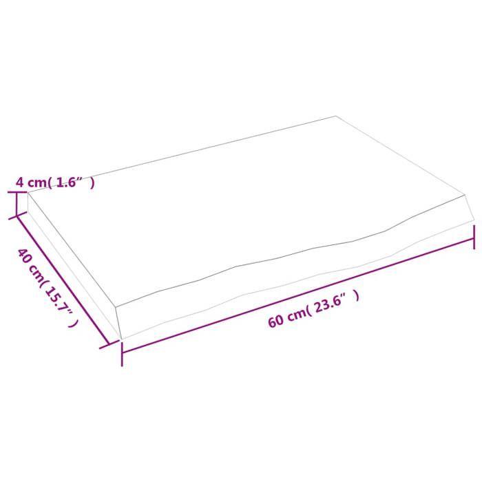 VidaXL Tabletop 60x40x4 Cm Solid Untreated Oak Wood 3156282